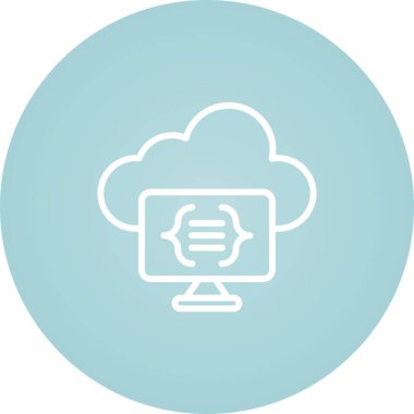 Sunucusuz Hesaplama Web simgesi vektör illüstrasyonu 