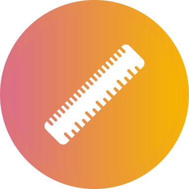 Düz cetvel ağ simgesi, vektör illüstrasyonu