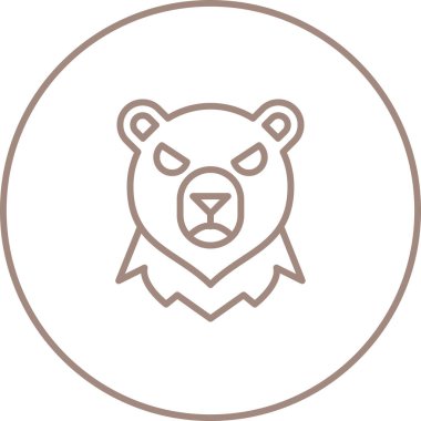 hayvan ayı simgesi, çizgi vektör çizimi