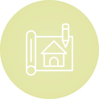 Bir ev simgesinin vektör illüstrasyonu