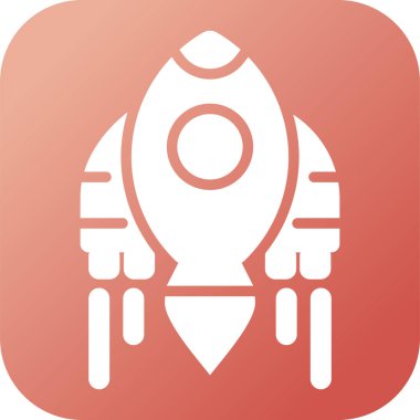 Roket web simgesi, vektör çizim