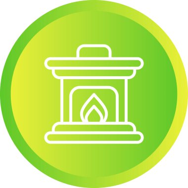 Bir şömine simgesinin vektör illüstrasyonu