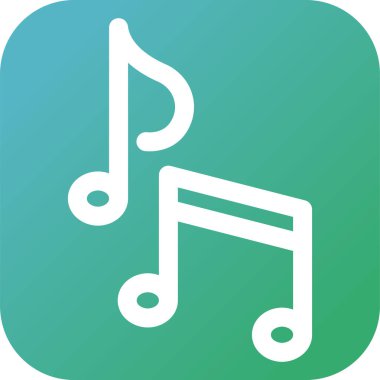 müzik nota simgesi, vektör illüstrasyonu