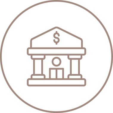 Banka binası. Web simgesi basit illüstrasyon