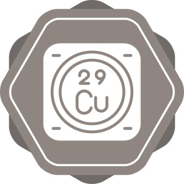 Bakır kimyasal element simgesi, basit satır biçimi