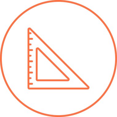 Üçgen cetvel ağ simgesi, vektör illüstrasyonu