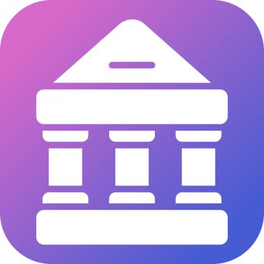 Banka binası. Web simgesi basit illüstrasyon
