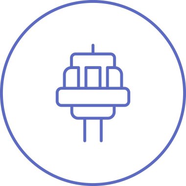 kablo kablo hattı simgesi, vektör, illüstrasyon, beyaz arkaplanda izole.