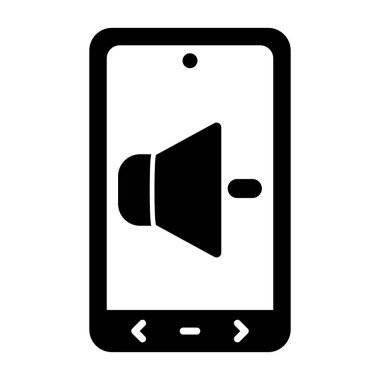 Müzik çalar simgesi olan akıllı telefon, satır biçimi