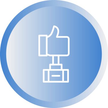 Kupa kupası, başparmak yukarı ikon. vektör illüstrasyonu