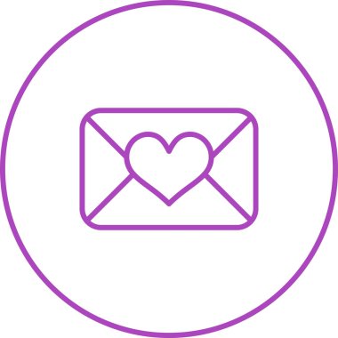 Aşk posta ikonu. vektör illüstrasyonu