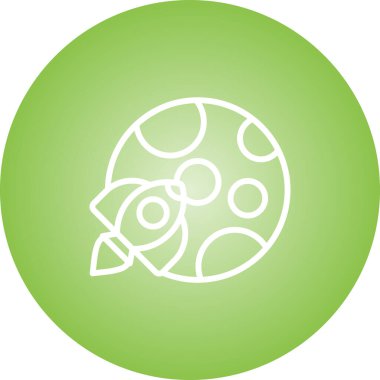 Roket web simgesi, vektör çizim