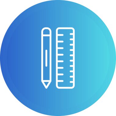 Cetvel web simgesi, vektör illüstrasyonlu kalem 