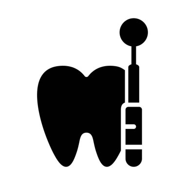 Diş hekimliği, diş ikonu, taslak tarzı. vektör illüstrasyonu 