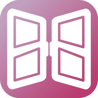 Kitap Glyph Gradyan Vektör Simgesi Tasarımı