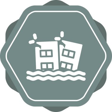 Flood web simgesi vektör illüstrasyonu