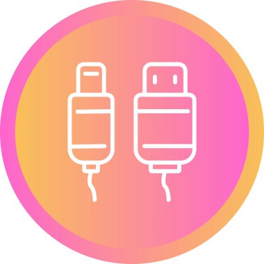 Usb Kablo ağ simgesi vektör illüstrasyonu