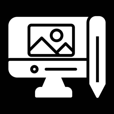 Bilgisayar. Web simgesi basit illüstrasyon