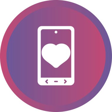 Moda stili izole edilmiş arka planda mobil kalp simgesi