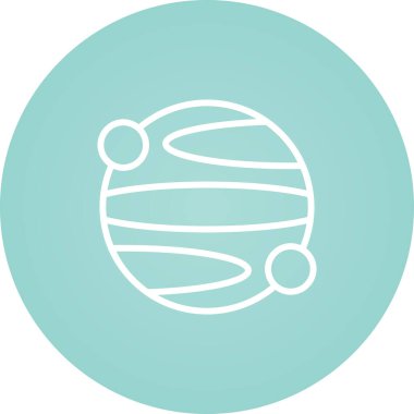 Gezegen simgesi, ağ basit illüstrasyon