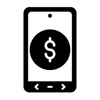 akıllı telefon dolar vektör simgesi