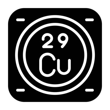 Bakır kimyasal element simgesi, basit satır biçimi