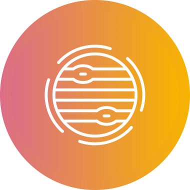 Gezegen simgesi, ağ basit illüstrasyon