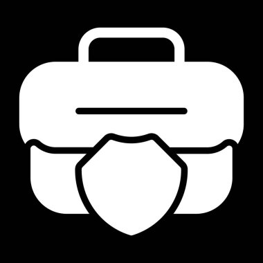 Çanta simgesinin vektör illüstrasyonu