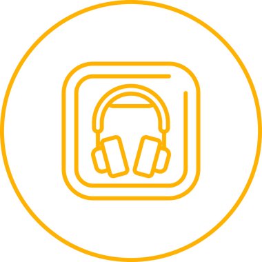 Kulaklık Kare simgesi, vektör illüstrasyonu