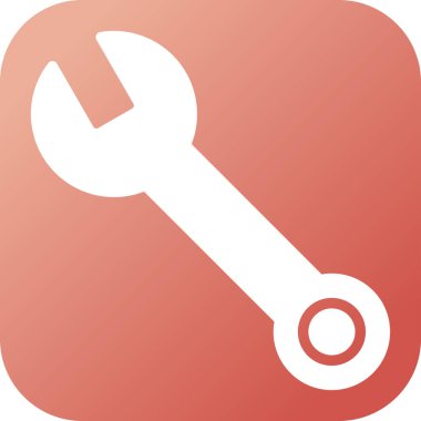 İngiliz anahtarı düz simgesi, vektör illüstrasyonu