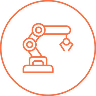 Robotik kol simgesi, vektör illüstrasyon