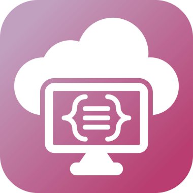 Sunucusuz Hesaplama Web simgesi vektör illüstrasyonu 