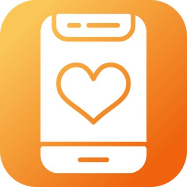 cep telefonu kalp simgesi vektör çizimi