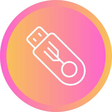 usb flash disk web simgesi vektör çizimi 