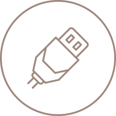 Usb Kablo ağ simgesi vektör illüstrasyonu