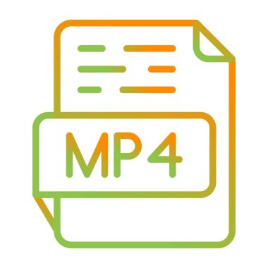 MP4 dosya biçimi vektör illüstrasyonu