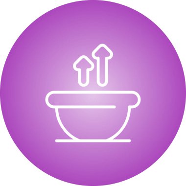 Küvet vektör simgesi modern çember vektör çizimi ağ ve mobil için izole edilmiş sembol