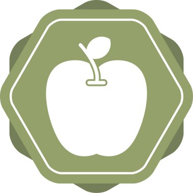 Eşsiz Elma Vektörü Kabartma Simgesi