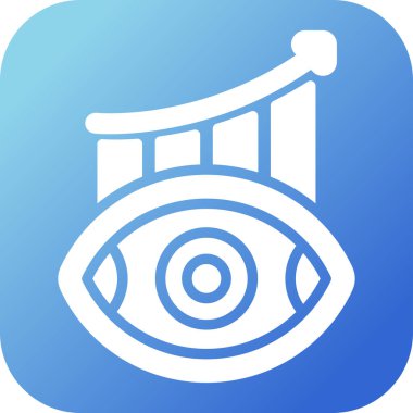 Gözlük ikonlu göz. Web için gözlük vektör simgesi olan gözün özet çizimi