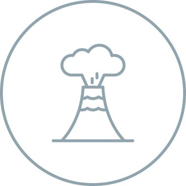 Nükleer santral ikon vektörü ince çizgi