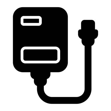 elektrik şarj düz simgesi, vektör illüstrasyonu