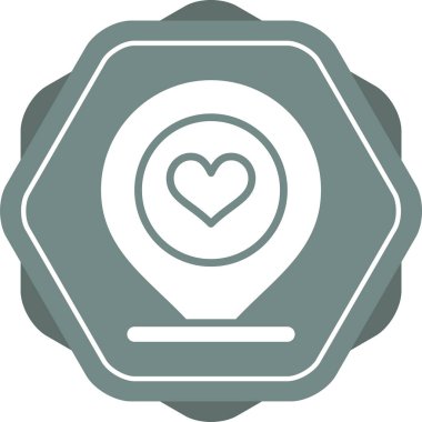 Kalp ikonu vektör illüstrasyonu