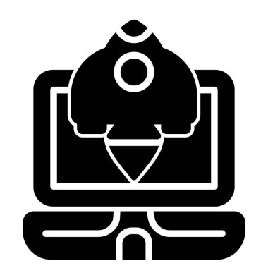 Roket web simgesi, vektör çizim