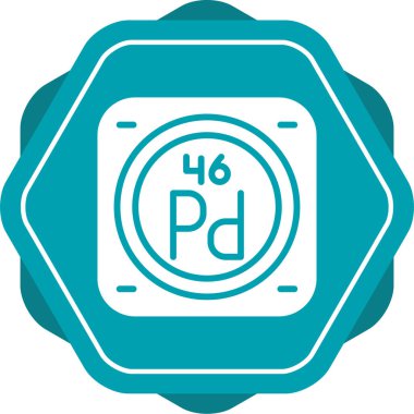 Metal kimyasal element ikon vektör çizimi