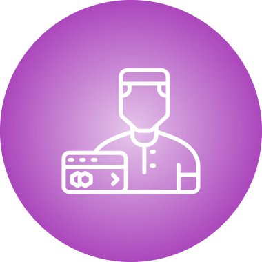 Benzersiz erkek hemşire çizgisi vektör simgesi