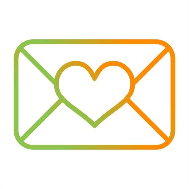 Aşk Harfi simgesi, vektör illüstrasyonu