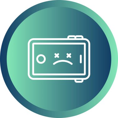 hüzünlü simge izole edilmiş vektör illüstrasyonu