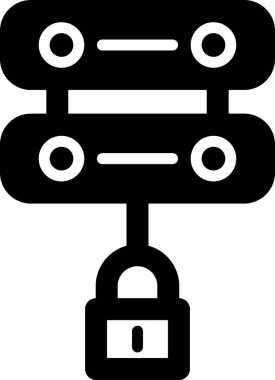 Sunucu Güvenliği Web simgesi vektör illüstrasyonu 