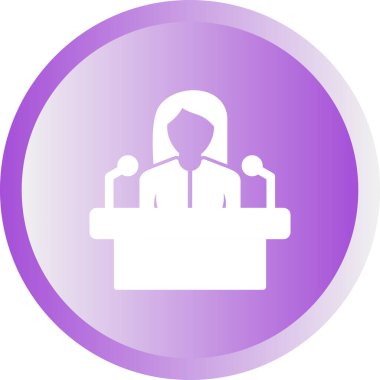 Konuşmacı. Web simgesi basit illüstrasyon