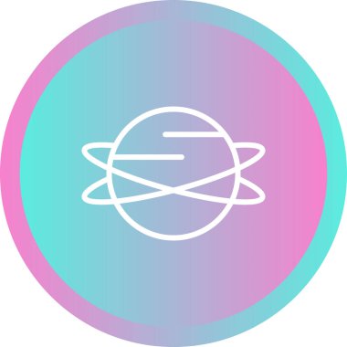 Gezegen simgesi, ağ basit illüstrasyon